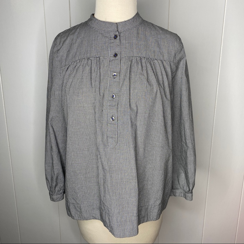 Maeve Top Black and White Small Squares Top Blouse